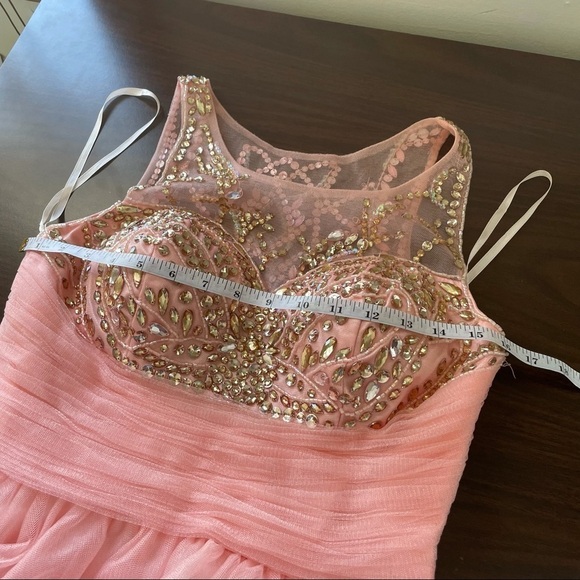 May Queen Embellished pink tulle prom dress Size 8 Crystal embellished prom - Picture 5 of 10